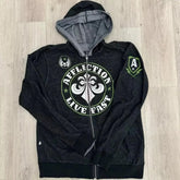 Threebooy 2000s affliction Men multi Jacket Zip Hip Hop Hoodie Oversized Sweatshirt Harajuku Long Sleeve Hoodies